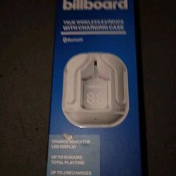 White Billboard True Wireless Bluetooth Earbuds