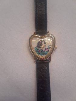 Timex, Heart Shape, Snow White, Genuine Leather Band, New Battery, Works