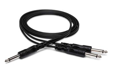 Hosa CYP-105, 1/4" TS Male to Dual 1/4" TS Male Y Cable - 5 Feet