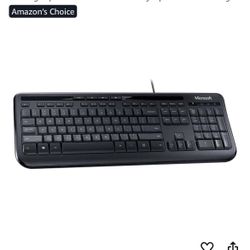 Microsoft Wired Keyboard 600 (Black). Wired Keyboard for Gaming Experience. USB Connectivity. Spill Resistant Design.