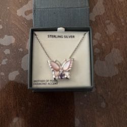 Sterling Silver Diamond Pendant With Chain