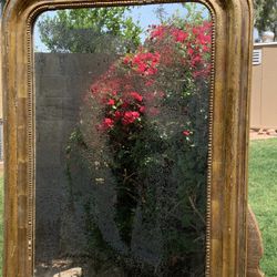 Large Antique Louis Philippe French Mercury Mirror 36 X 26 3/4 in. Wood, Gilt
