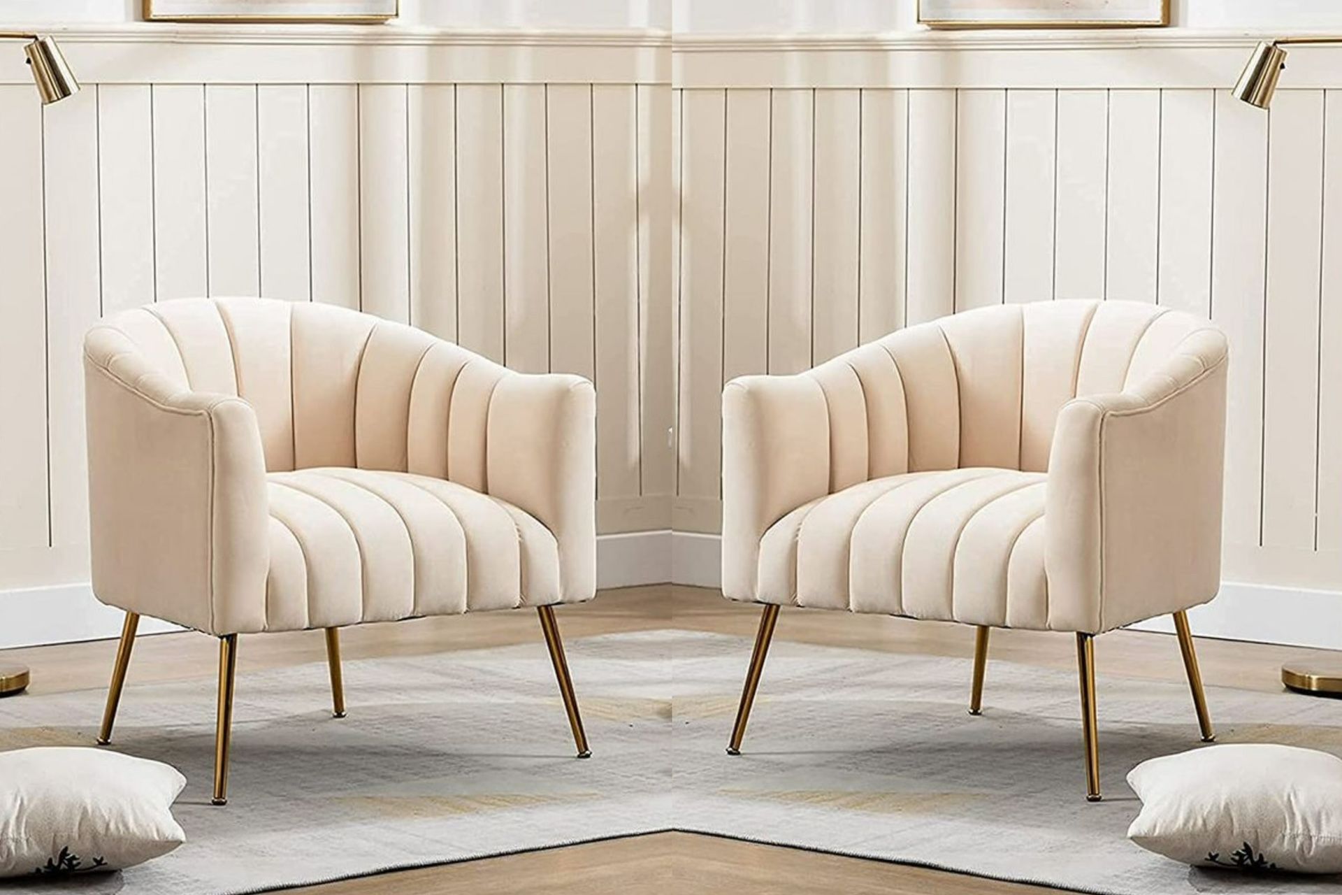 New Set of 2 Accent chair modern comfortable velvet upholstered chairs, luxury single armchair for living room, waiting room, office and vanity table