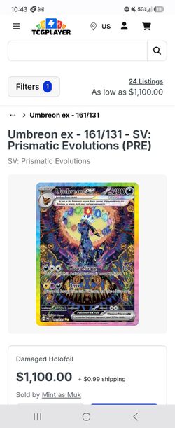 Umbreon ex raw. PULLED ON JUN 22 PRIAMATIC PACK
