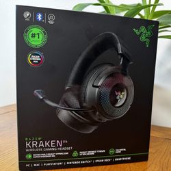 Razer Kraken V4 Wireless Gaming Headset: 2.4GHz, Bluetooth, USB - Super Wideband Mic - 40 mm Drivers - 9 Zone RGB Lighting - for PC, Mac, PS5