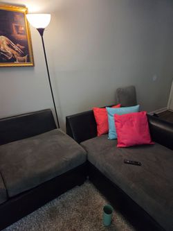 Sectional with pillows