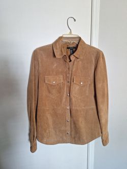 Forever 21 Tan Suede Snap-Button Shirt