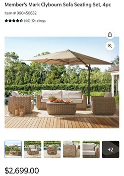 Member's Mark Clybourn Sofa Seating Set, 4pc