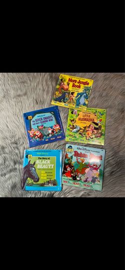 5 vintage Disney record and books, sealed. $25