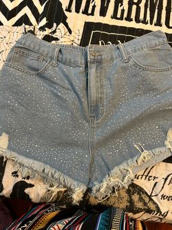 Plus Size Rhinestone Shorts 1X