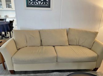 Beige 85” Modern Sofa by Rowe Furniture