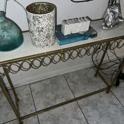 Gold/White marble Console Tables