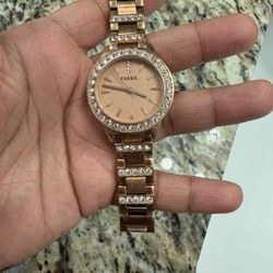 Rose Gold Fossil Watch