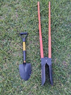Post Hole Digger + Short Handle Shovel