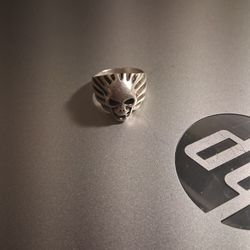 Solid 925 Silver Skull Ring Size 10