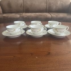 Limoges Vintage Denby Limoge Fine Porcelaine tea cups and Saucers set 