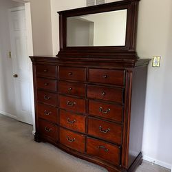 Dresser With 15 Drawers And Mirror For $199  