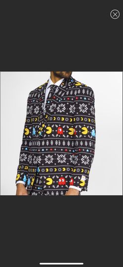 Pac Man Black MultiColored icons 3piece suit siz44