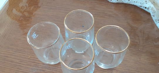 4 small vintage glasses