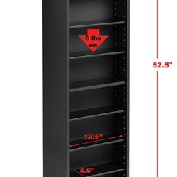 Two-Sided Spinning Tower Storage Cabinet, Black