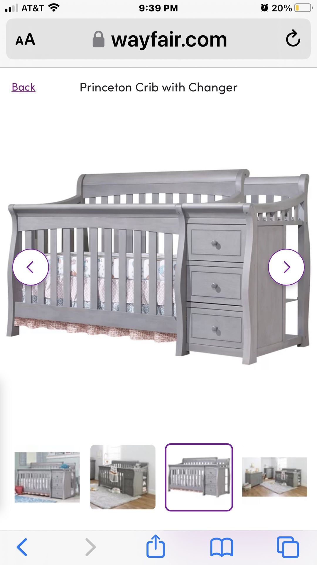 Sorelle Princeton Crib With Changing Table $350.00 Without Mattress  And With Mattress $400.00