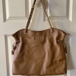 TORY BURCH: WOMENS LEATHER 'MARION SLOUCHY TOTE'-16" X 13" X 5"  **FANTASTIC CONDITION**