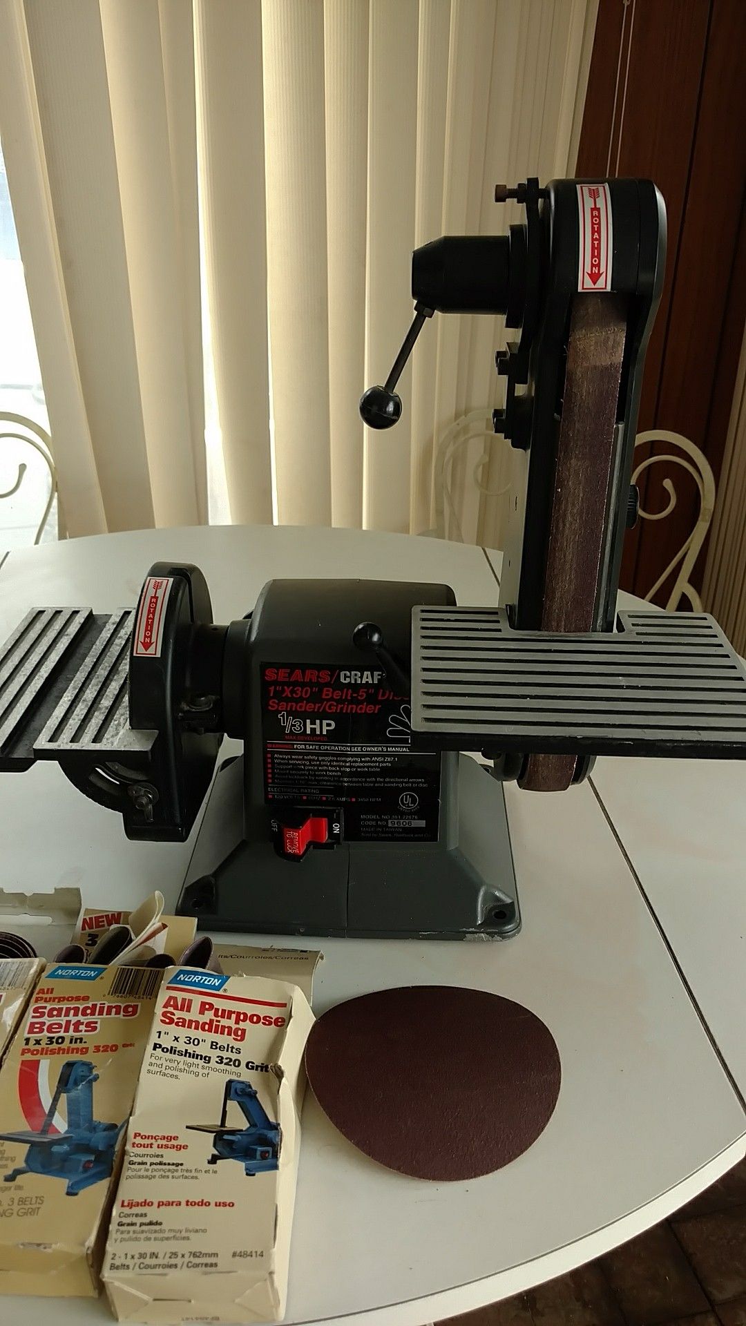Sears Craftsman belt/disc bench sander PENDING