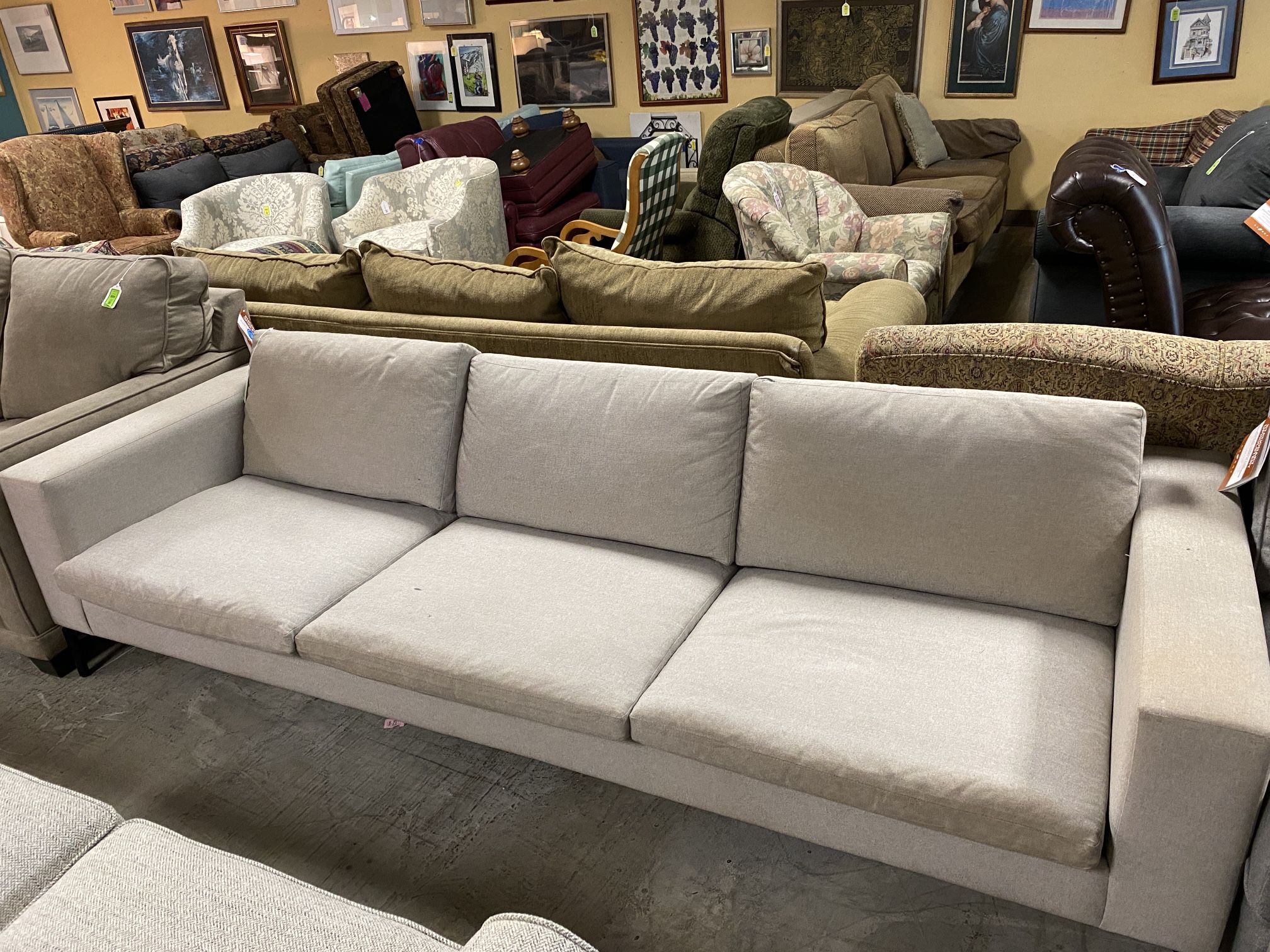 BLU DOT DESIGN Wide 9 Ft. Grey Sofa