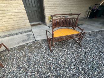Vintage Metal & Tile Outdoor Bench – Rustic Garden Style