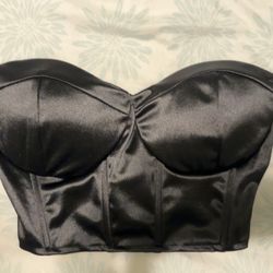 Black Satin Corset 