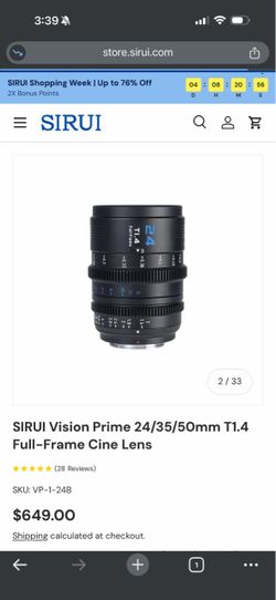 SIRUI Vision Prime 75mm T1.4 Full-Frame Cine Lens