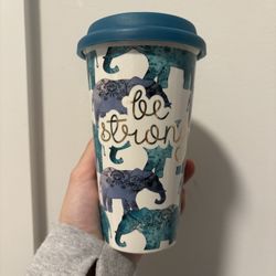 Ceramic Elephant Print Travel Mug