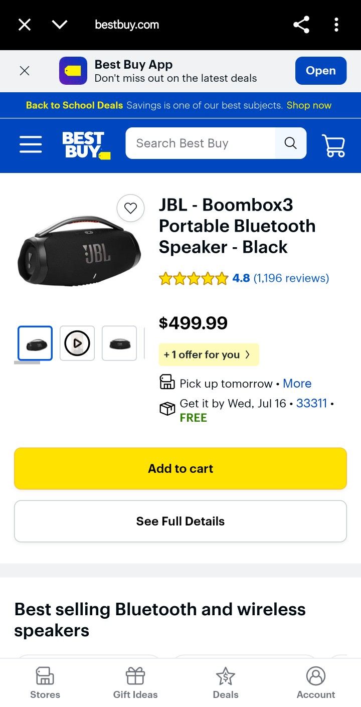 JBL - Boombox3 Portable Bluetooth Speaker - Black