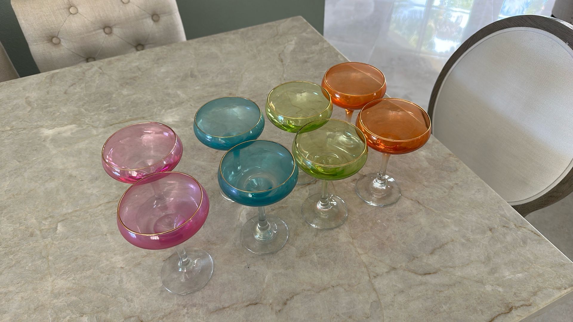 Lilly Pulitzer x Target Cocktail glasses with gold rim (set of 8)