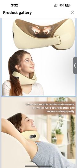 Neck Massager, Deep Tissue 3D Kneading Massager Pillow with Heat for Neck Back Pain Relief, Electric Shiatsu Massage Cushion for Men and Women