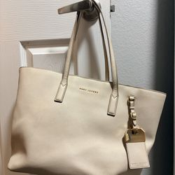 Authentic Marc Jacobs Beige Leather Tote Bag