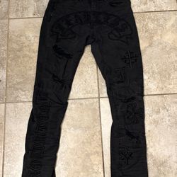 Smoke Rise Black Moto Denim – Size 32/32 
