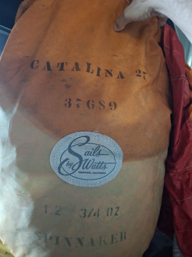 RAINBOW SPINNAKER SAIL And PoleWITH BAGS, Catalina 27,