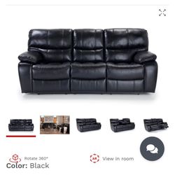 Black Power Reclining sofa