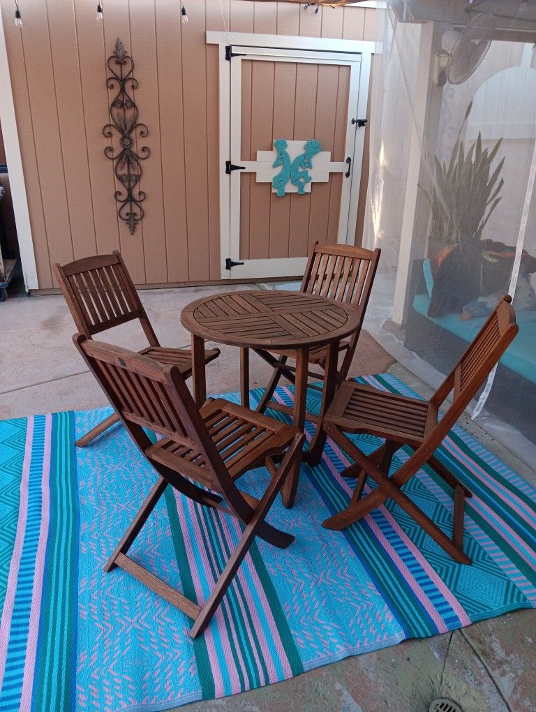 Acacia 4- Chair BISTRO Table Set