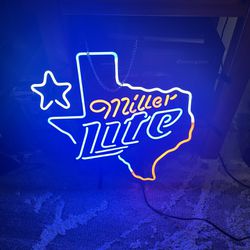 Miller Lite Texas Neon Sign 