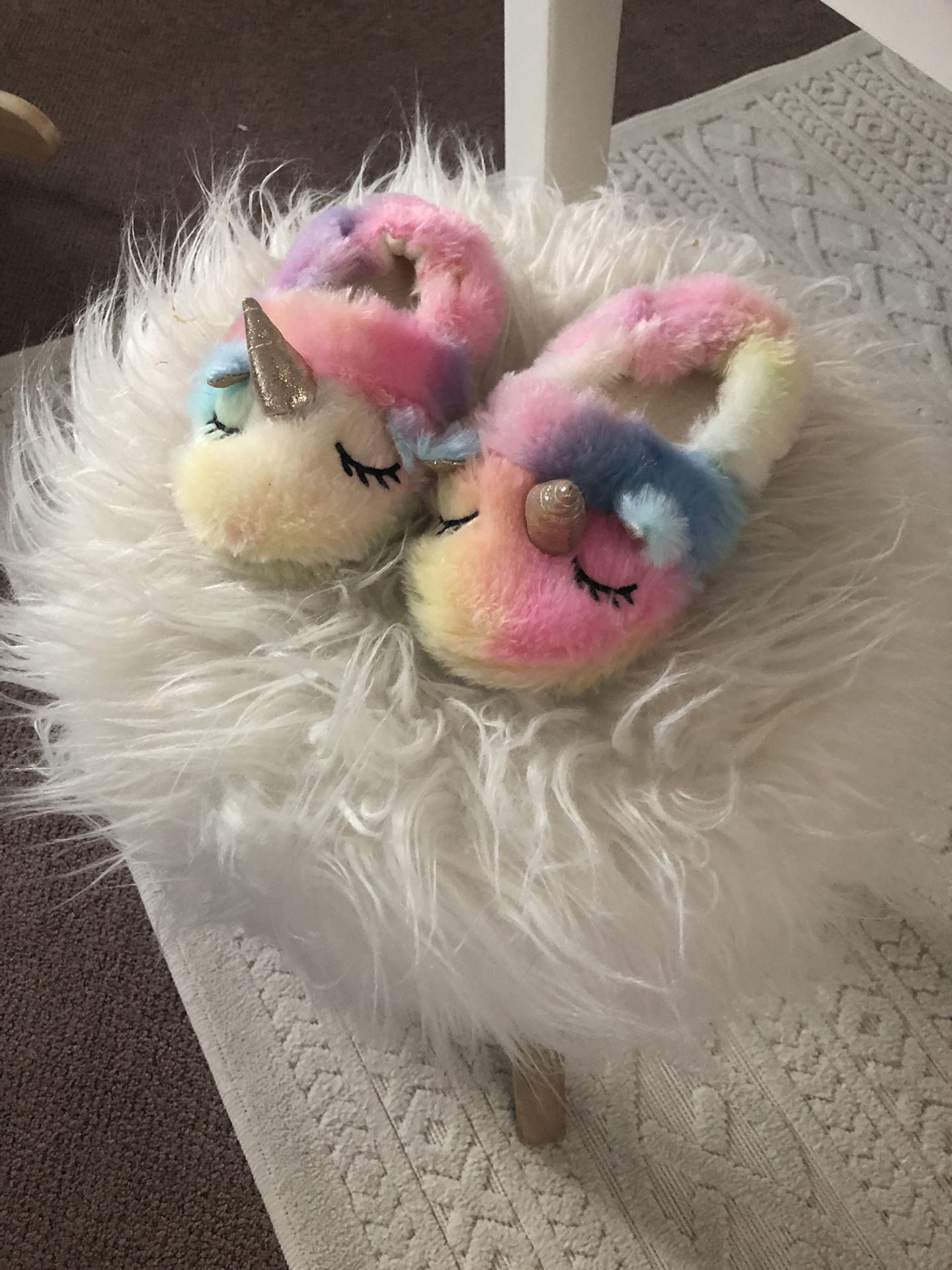 Toddler girls unicorn slippers
