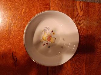 Winnie the Pooh Ceramic Bowl with Gold Rim