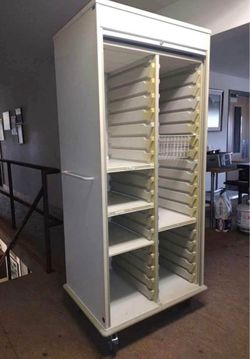 Stanley Interspace Roll-Up Door Supply Cart – Rolling Storage Cabinet – 34” Wide