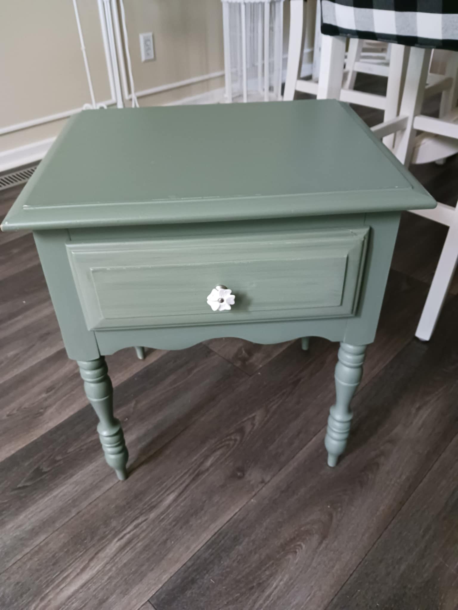 Olive Green Wooden Side/End Table