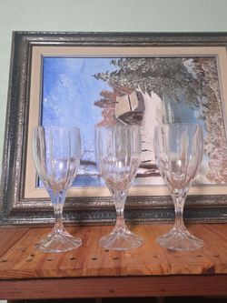 Set of 3 Crystal Wine Glasses