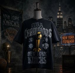 BRAND NEW | New York Knicks NBA Finals Championship Locker Room Rhinestone T-Shirt SIZE XL tee studded ny