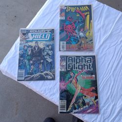 3 Comic Lot Spiderman Alpha Fight &Nick Fury