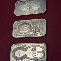 Silver .999 Bars 3 Piece Set Skylab Matching № 0900 Vintage Rare 