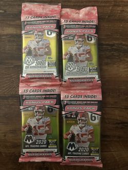 2020 Panini Mosaic NFL Cello Pack 3 Pink Camo Parallels Lot of 4